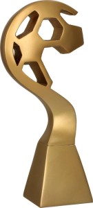 Złota Statuetka Piłkarska ODLEWANA Premium - Puchar Trofeum Piłka Nożna