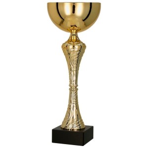 Unikatowy Puchar Klasyczny Złoty – metalowe trofeum z prestiżową, marmurową podstawą. Klasyczny design, luksusowy blask. Personalizacja grawerem!
