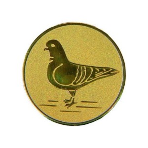 Emblemat aluminiowy A64 gołębie Rozmiar 25 mm 