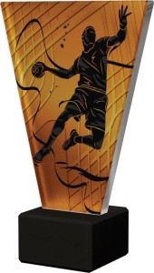 Elegancka Szklana Statuetka Piłka Ręczna - Personalizowana Nagroda dla Mistrza