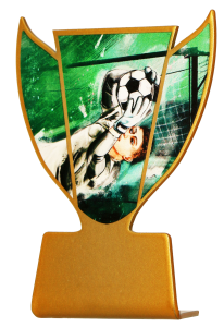 Statuetka metalowa dla bramkarza SL-SOC3, Puchar dla piłkarza w kolorze złotym, Statuetka Bramkarska