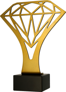 Statuetka ogólna metalowa diament BL-DIA wyróżnienie pracownicze, nagroda ogólna
