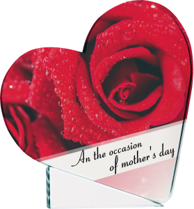 Piękne Szklane serce wyjątkowe trofeum G046, Szkalne trofeum miłości