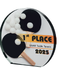 Statuetka szklana grawerowana z nadrukiem wysokość 18 cm KR1818