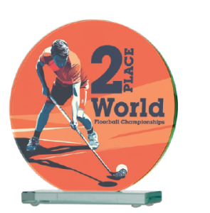 Statuetka szklana okrągła z kolorowym nadrukiem Szkło 80022 15 cm