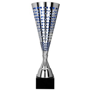 Srebrny Puchar Metalowy Ażurowy – Ekskluzywne Trofeum na Marmurowej Podstawie
