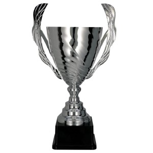 Srebrny Puchar Metalowy z Antycznymi Uszami i Solidną Podstawą