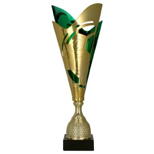 Złoty Puchar Metalowy z Zielonym Wnętrzem – Ekskluzywne Trofeum Premium