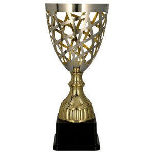 Puchar Metalowy Złoto-Srebrny Ażurowy – Ekskluzywne Trofeum Bicolor