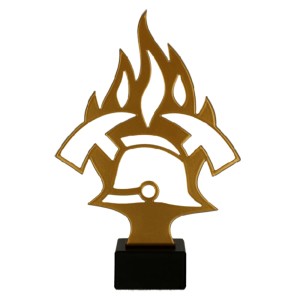 Statuetka Strażak 'Kask' – Metalowa Figurka z Grawerem, 21 cm