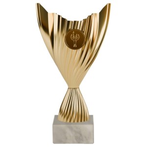 Złoty Puchar Sportowy na Marmurowej Podstawie – Klasyczne Trofeum z Grawerem
