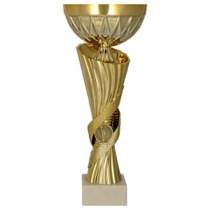 Złoty Puchar Metalowy na Marmurowym Postumencie – Eleganckie Trofeum Sportowe