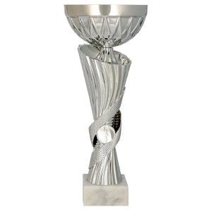 Srebrny Puchar Metalowy na Marmurowym Postumencie – Ekskluzywne Trofeum z Klasą