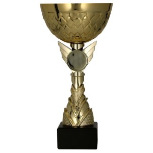 Złoty Puchar Metalowy na Marmurowej Podstawie – Prestiżowe Trofeum z Grawerem