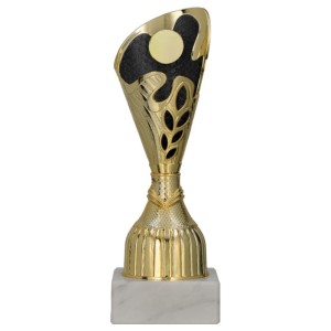 Puchar Złoto-Czarny na Marmurowej Podstawie – Nowoczesne i Prestiżowe Trofeum