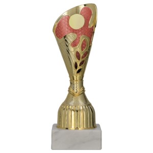 Puchar Złoto-Czerwony na Marmurowej Podstawie – Trofeum Pełne Pasji