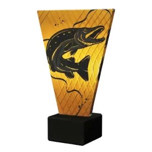 Szklana Statuetka Wędkarska Szczupak – Trofeum dla Wędkarza 17,5 cm