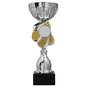 Puchar Metalowy Srebrno-Złoty na Kamiennej Podstawie – Ekskluzywne Trofeum z Grawerem