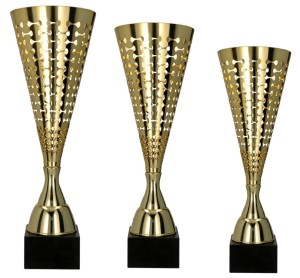 Zestaw 3 Złotych Pucharów Sportowych – Komplet Trofeów (52, 46, 40 cm)
