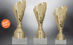 Złoty Komplet Mistrzowski – Zestaw 3 Pucharów Gold Champion (22, 21, 19 cm)